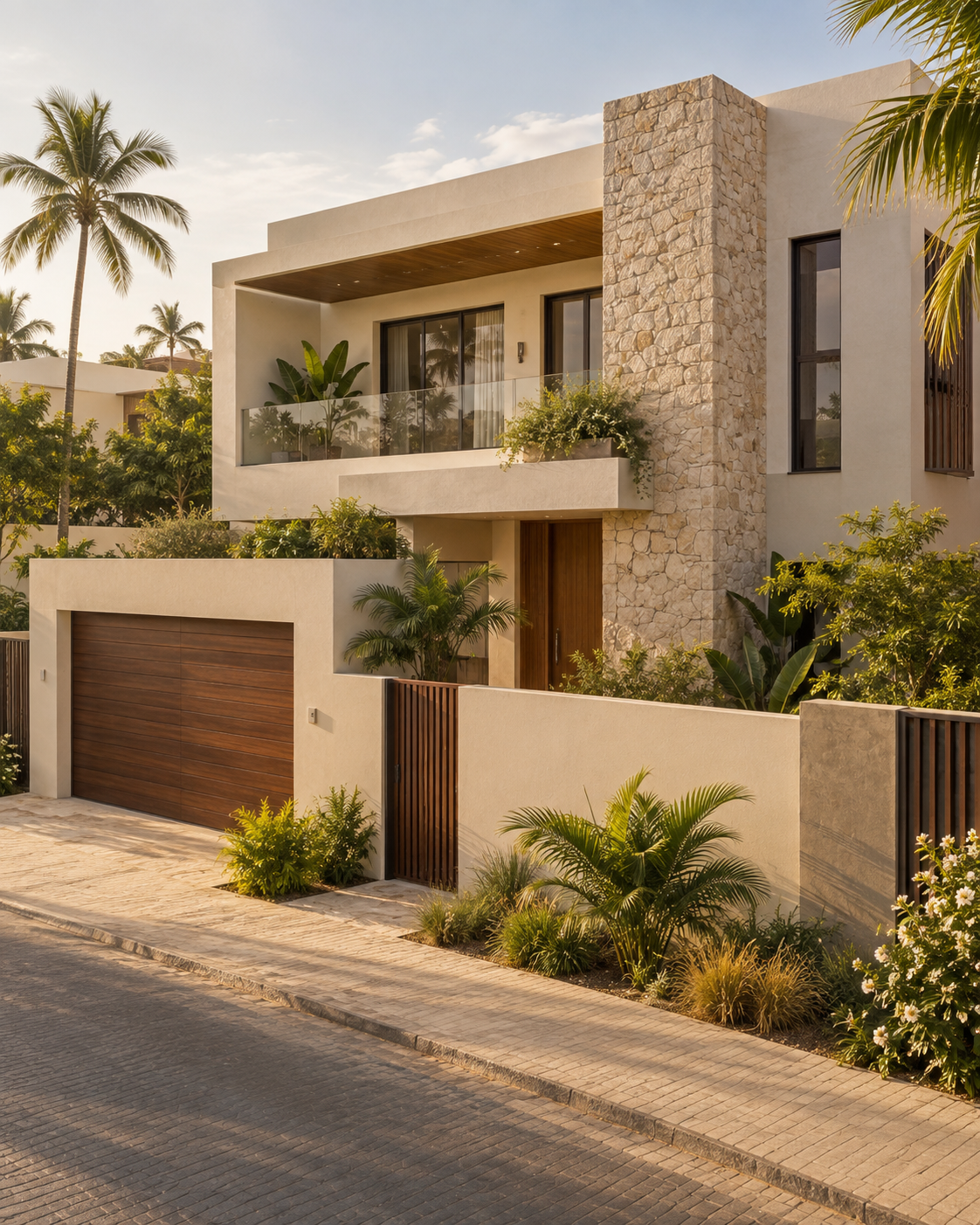 Maison contemporaine avec terrasse et végétation à Dakar